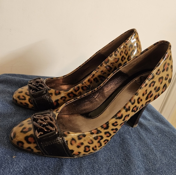 Söfft Leopard Leather Pumps Patent Comfortable - Picture 3 of 9